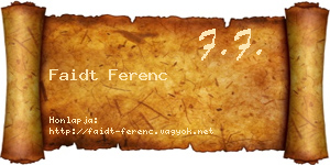Faidt Ferenc névjegykártya